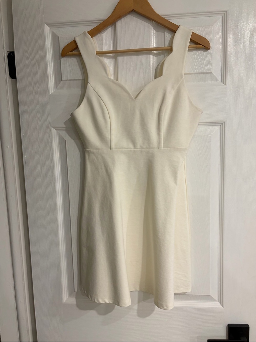 Solemio Cream V-Neck Sleeveless Mini Dress
